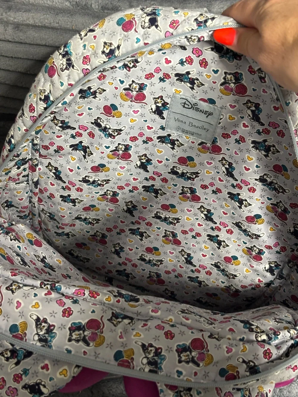 Vera Bradley Kids Backpack Disney Minnie Mouse Gray Pink Yellow
